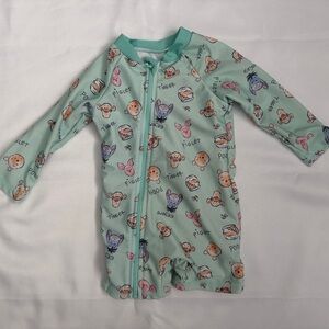 Disney Baby Rashguard - Mint with Winnie the Pooh Characters